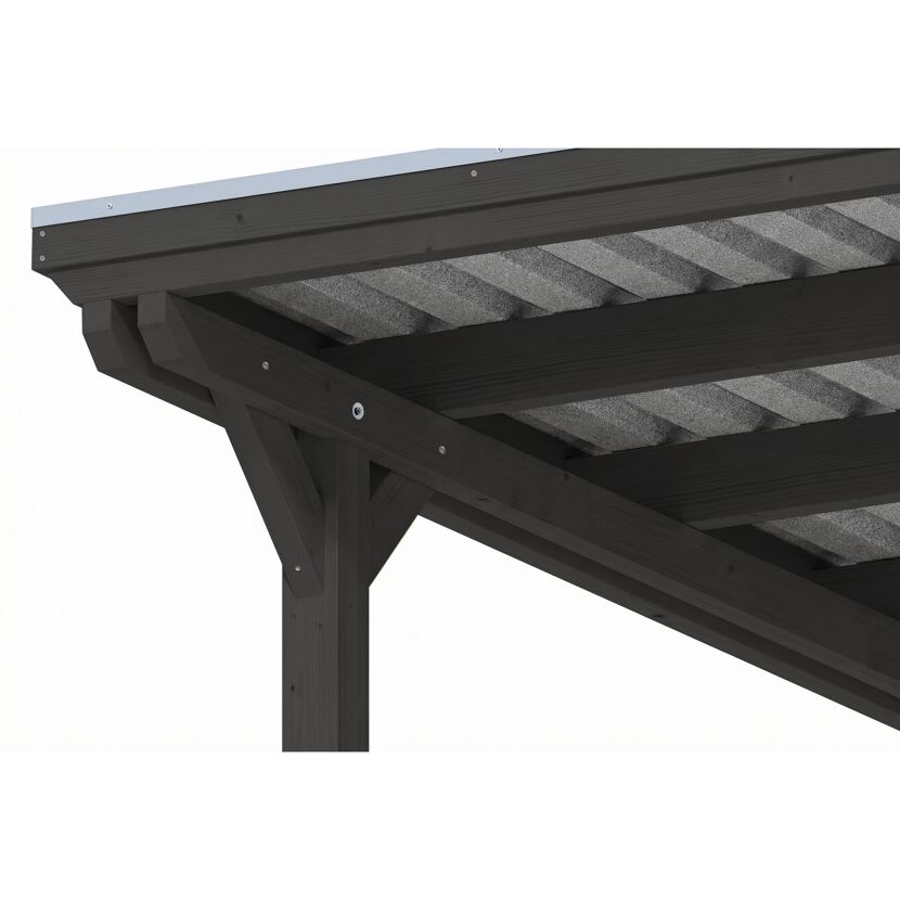 Doppelcarport 'Emsland' anthrazit 609 x 846 cm mit Stahl-Dachplatten
