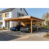 Doppelcarport 'Emsland' Eiche hell 609 x 846 cm mit EPDM-Dach