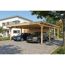 Doppelcarport 'Emsland' naturfarben 609 x 846 cm mit Stahl-Dachplatten