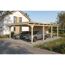 Doppelcarport 'Emsland' naturfarben 609 x 846 cm mit Stahl-Dachplatten
