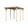 Einzelcarport 'Emsland Caravan' naturfarben 402 x 604 cm mit Stahl-Dachplatten