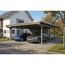 Einzelcarport 'Emsland' schiefergrau 609 x 846 cm mit Stahl-Dachplatten