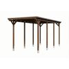 Einzelcarport 'Emsland Caravan' nussbaumfarben 402 x 846 cm mit Stahl-Dachplatten