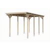 Einzelcarport 'Emsland Caravan' naturfarben 402 x 846 cm mit Stahl-Dachplatten