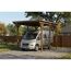 Einzelcarport 'Emsland Caravan' nussbaumfarben 402 x 604 cm mit Stahl-Dachplatten