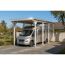 Einzelcarport 'Emsland Caravan' weiß 402 x 846 cm, Stahl-Dachplatten mit Antikondensvlies