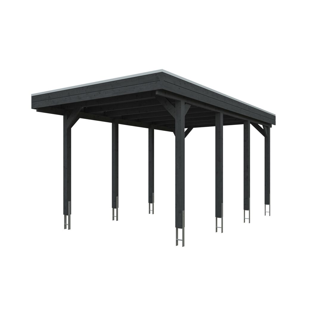 Einzelcarport 'Friesland' anthrazit 320 x 555 cm mit EPDM-Dach