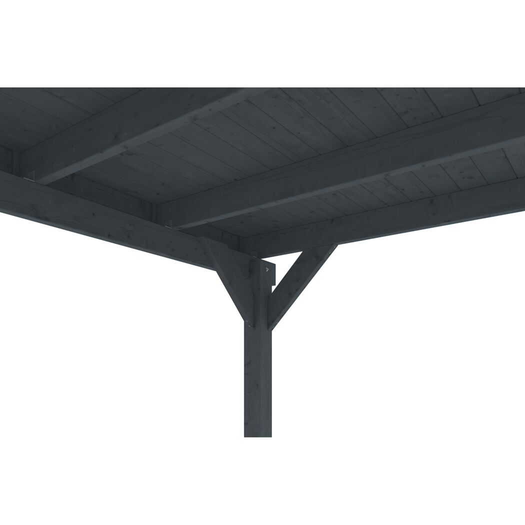 Einzelcarport 'Friesland' anthrazit 320 x 555 cm mit EPDM-Dach