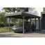 Einzelcarport 'Friesland' schiefergrau 320 x 555 cm mit Stahl-Dachplatten