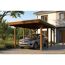 Einzelcarport 'Friesland' nussbaumfarben 320 x 555 cm mit EPDM-Dach