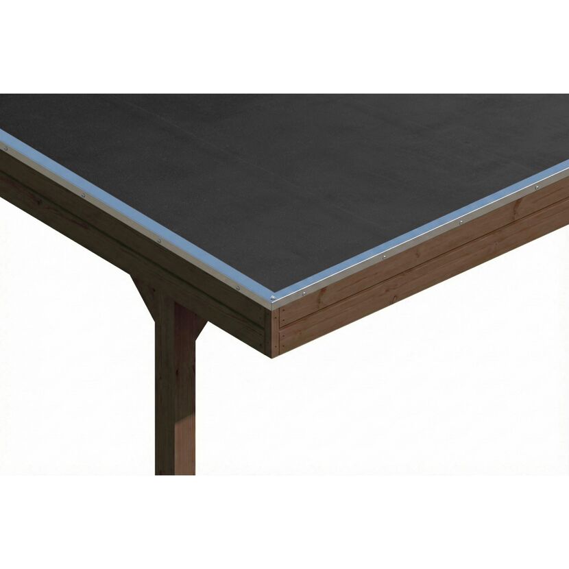 Einzelcarport 'Friesland' nussbaumfarben 320 x 708 cm mit EPDM-Dach