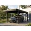 Einzelcarport 'Friesland' anthrazit 320 x 555 cm mit Stahl-Dachplatten