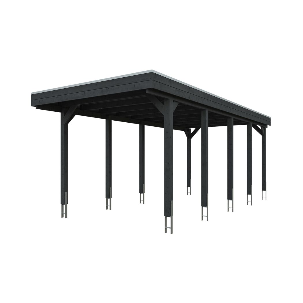 Einzelcarport 'Friesland' anthrazit 320 x 708 cm mit Stahl-Dachplatten