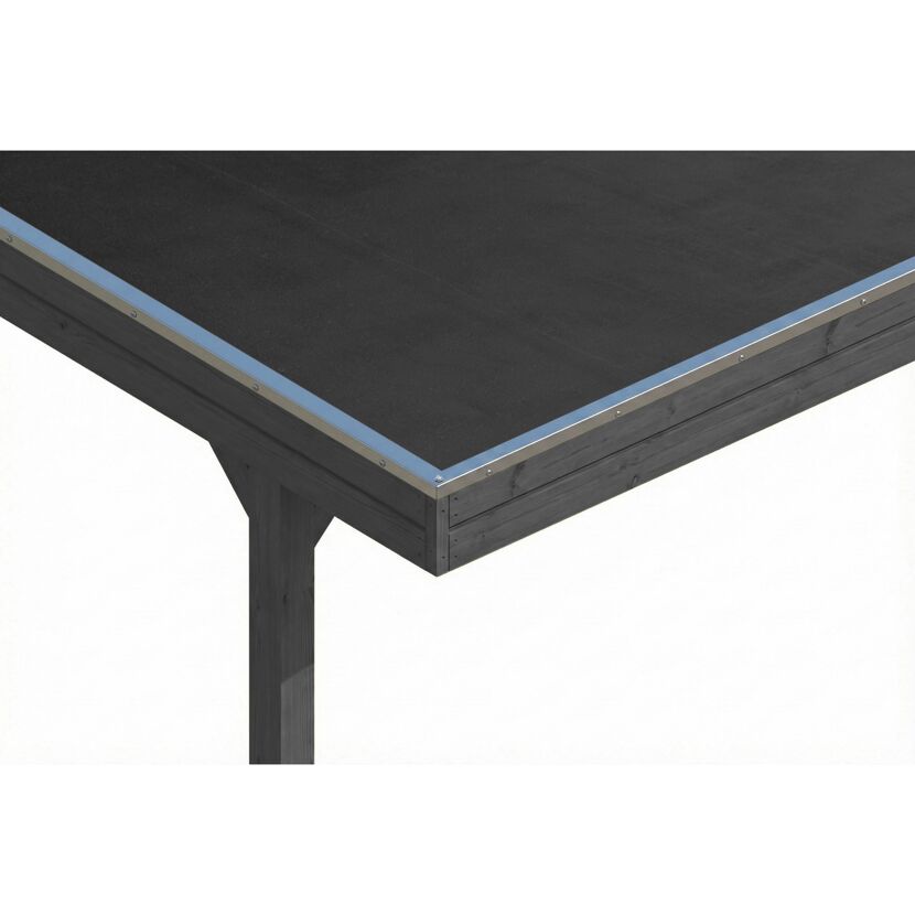 Einzelcarport 'Friesland' schiefergrau 320 x 860 cm mit EPDM-Dach