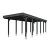 Einzelcarport 'Friesland' schiefergrau 320 x 860 cm mit Stahl-Dachplatten
