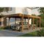 Einzelcarport 'Friesland' nussbaumfarben 320 x 860 cm mit Stahl-Dachplatten