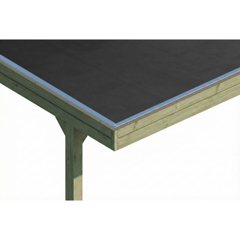 Einzelcarport 'Friesland' grün imprägniert 320 x 860 cm mit EPDM-Dach