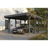 Einzelcarport 'Friesland' schiefergrau 402 x 555 cm mit Stahl-Dachplatten