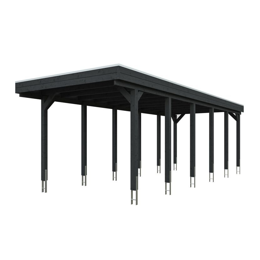 Einzelcarport 'Friesland' anthrazit 320 x 860 cm mit EPDM-Dach