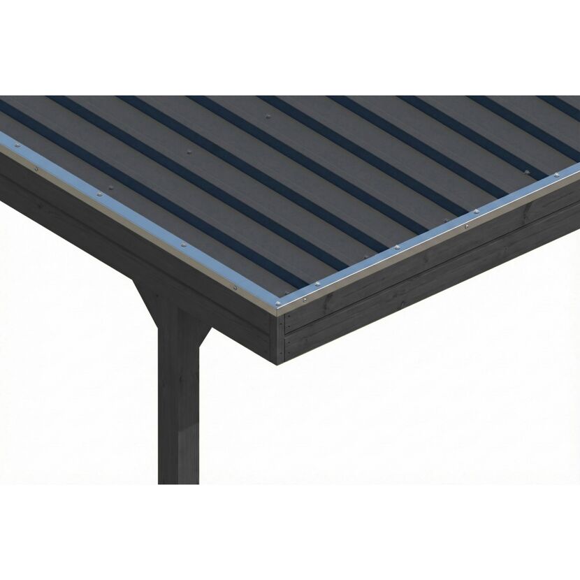 Einzelcarport 'Friesland' anthrazit 402 x 555 cm mit Stahl-Dachplatten