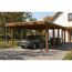 Einzelcarport 'Friesland' nussbaumfarben 402 x 708 cm mit Stahl-Dachplatten