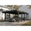 Einzelcarport 'Friesland' anthrazit 402 x 708 cm mit Stahl-Dachplatten