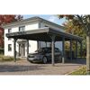 Einzelcarport 'Friesland' schiefergrau 402 x 708 cm mit Stahl-Dachplatten