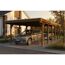 Einzelcarport 'Friesland' nussbaumfarben 402 x 860 cm mit Stahl-Dachplatten