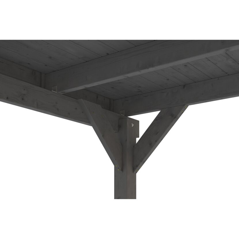 Doppelcarport 'Friesland' schiefergrau 546 x 555 cm mit EPDM-Dach