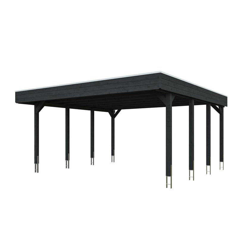 Doppelcarport 'Friesland' anthrazit 546 x 555 cm mit EPDM-Dach