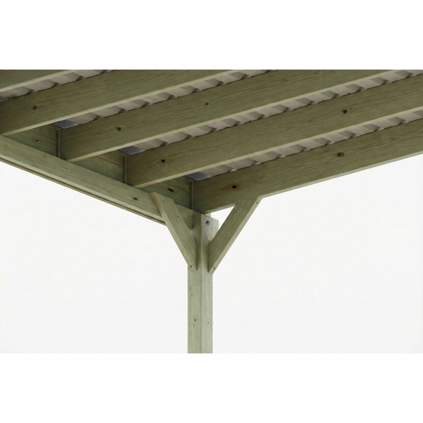 Doppelcarport 'Friesland' grün imprägniert 546 x 555 cm mit Stahl-Dachplatten