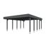 Doppelcarport 'Friesland' schiefergrau 546 x 708 cm mit EPDM-Dach