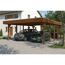 Doppelcarport 'Friesland' nussbaumfarben 546 x 708 cm mit EPDM-Dach