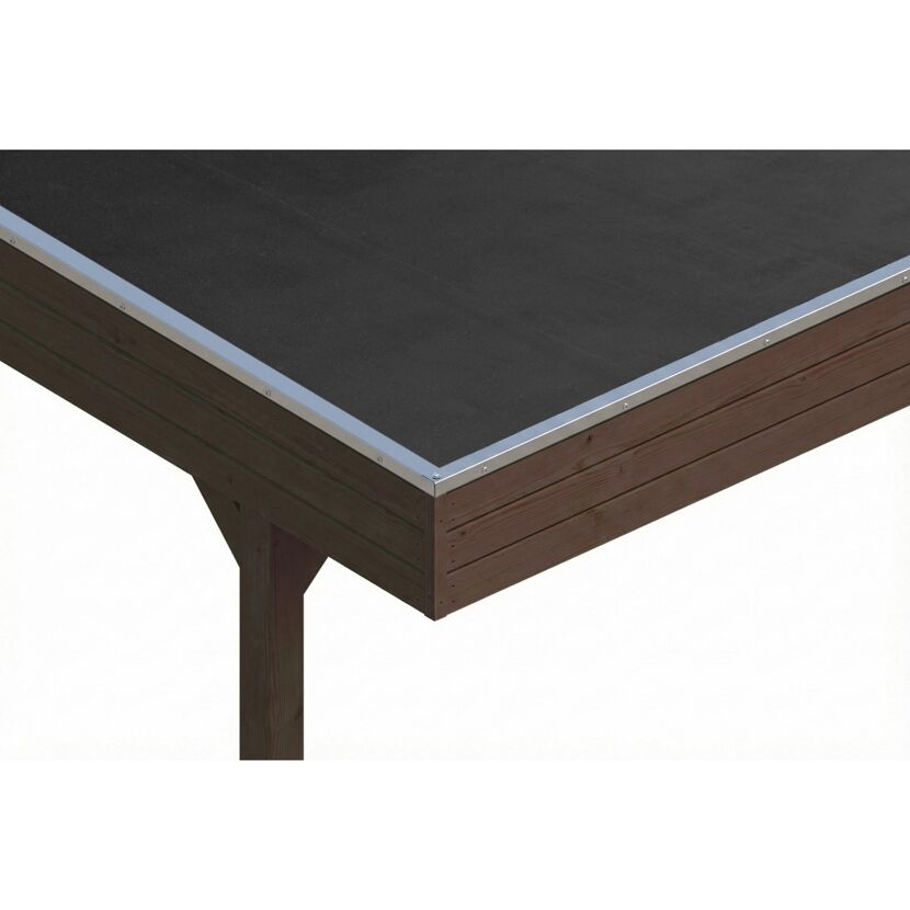 Doppelcarport 'Friesland' nussbaumfarben 546 x 860 cm mit EPDM-Dach