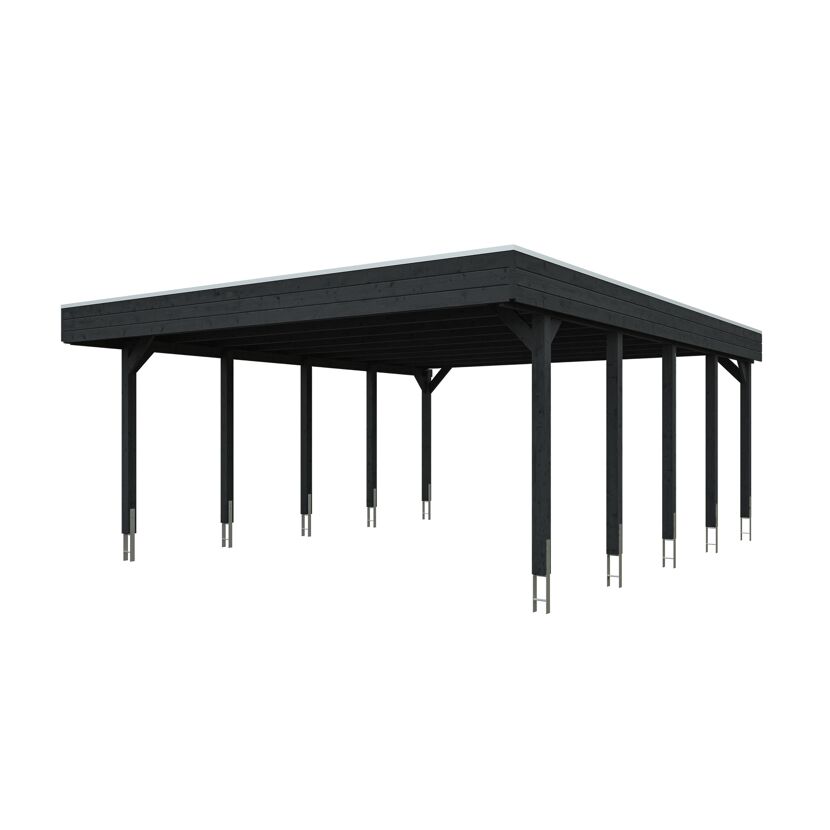 Doppelcarport 'Friesland' anthrazit 546 x 708 cm mit EPDM-Dach