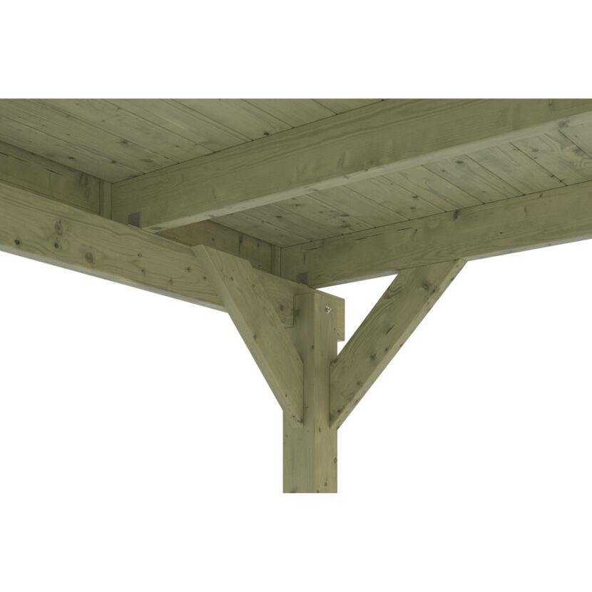 Doppelcarport 'Friesland' grün imprägniert 546 x 860 cm mit EPDM-Dach