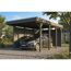 Einzelcarport 'Friesland' Set A schiefergrau 320 x 555 cm mit Seiten- und Rückwand