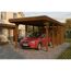 Einzelcarport 'Friesland' Set B nussbaumfarben 320 x 708 cm mit Abstellraum