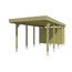 Einzelcarport 'Friesland' Set B grün imprägniert 320 x 708 cm mit Abstellraum