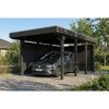 Einzelcarport 'Friesland' Set A anthrazit 320 x 555 cm mit Seiten- und Rückwand