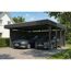Einzelcarport 'Friesland' Set C anthrazit 546 x 555 cm mit Seiten- und Rückwand