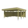 Einzelcarport 'Friesland' Set C grün imprägniert 546 x 555 cm mit Seiten- und Rückwand