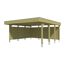 Einzelcarport 'Friesland' Set C grün imprägniert 546 x 555 cm mit Seiten- und Rückwand