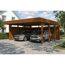 Einzelcarport 'Friesland' Set C nussbaumfarben 546 x 555 cm mit Seiten- und Rückwand