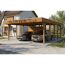 Einzelcarport 'Friesland' Set D nussbaumfarben 546 x 708 cm mit Abstellraum