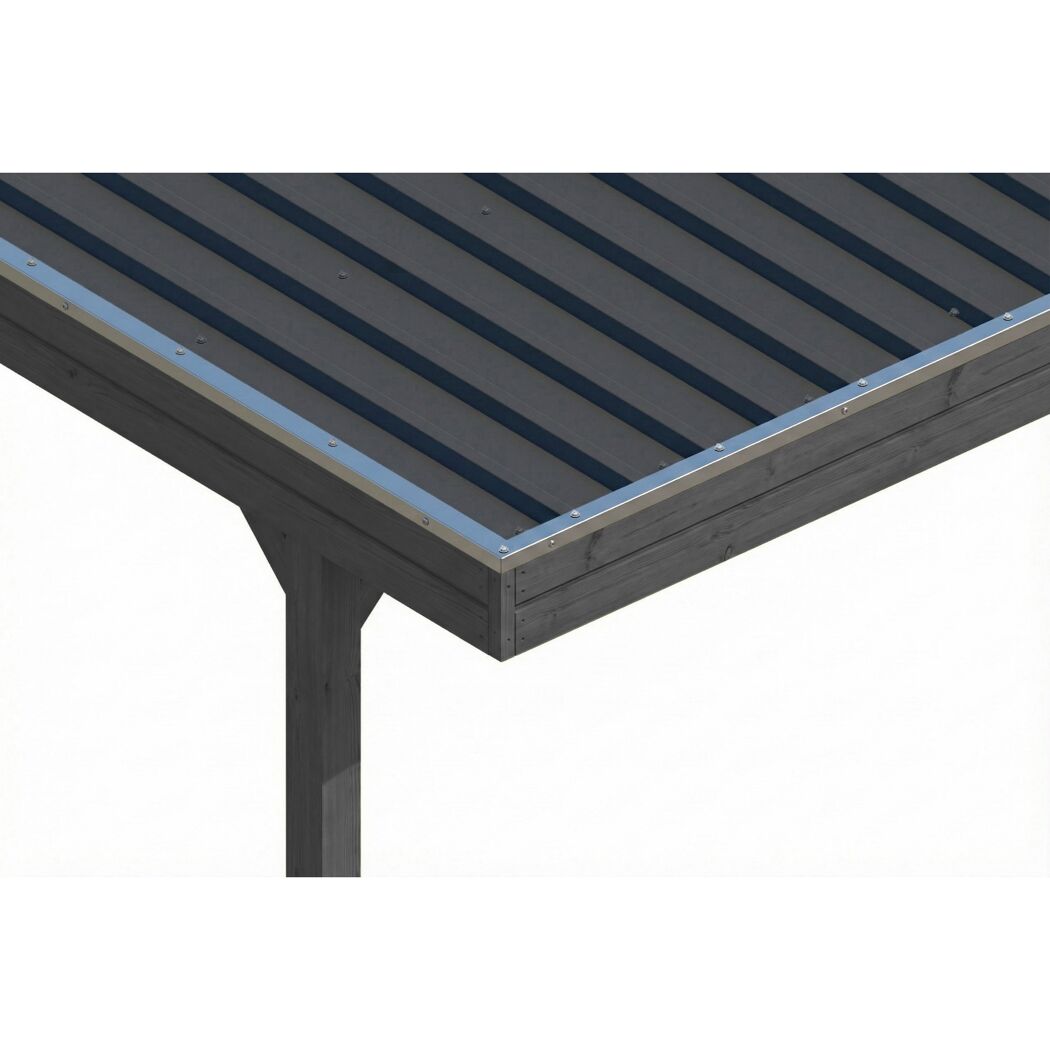 Einzelcarport 'Friesland' Set E schiefergrau 320 x 555 cm mit Einfahrtsbogen