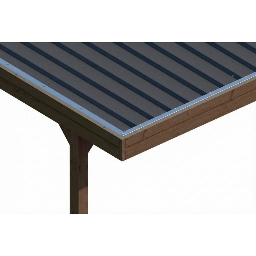 Einzelcarport 'Friesland' Set E nussbaumfarben 320 x 555 cm mit Einfahrtsbogen