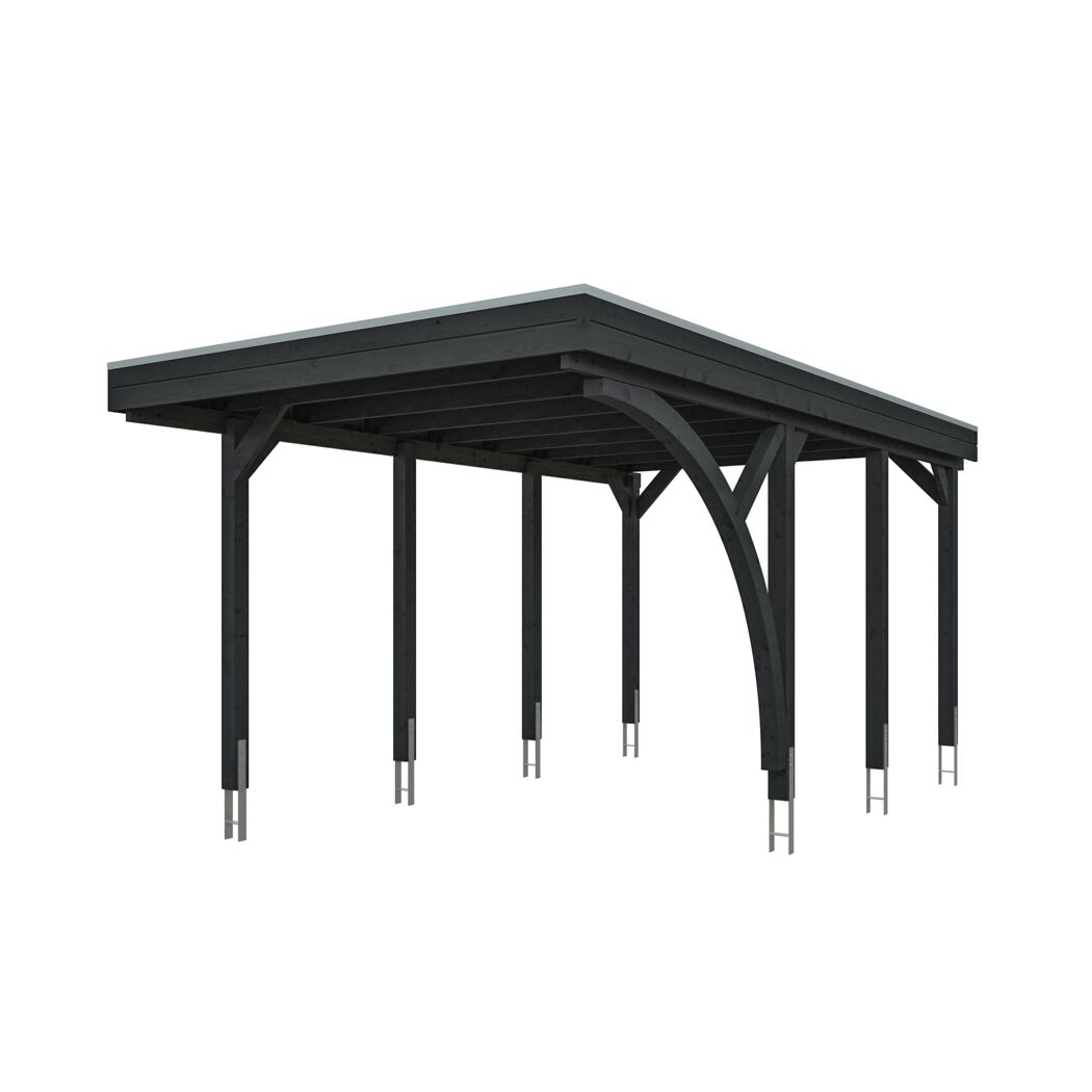 Einzelcarport 'Friesland' Set E anthrazit 320 x 555 cm mit Einfahrtsbogen