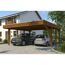 Einzelcarport 'Friesland' Set G nussbaumfarben 546 x 555 cm mit Einfahrtsbogen