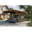 Einzelcarport 'Friesland' Set F nussbaumfarben 320 x 555 cm mit zwei Einfahrtsbögen
